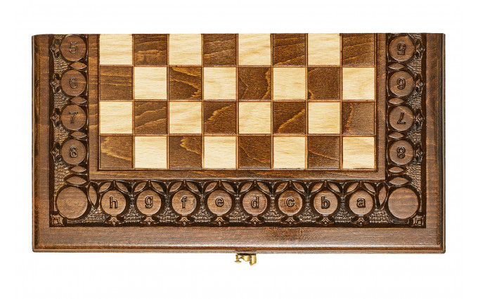 Шахматы + нарды резные с гранатами 30, Haleyan Шахматы + нарды резные с гранатами 30, Haleyan